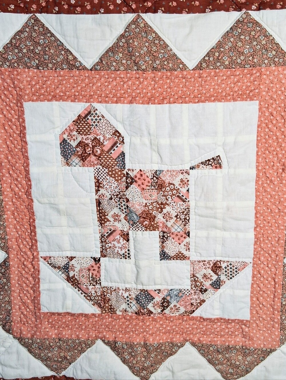 Cute Hand-made 42×30 Celtic Stitch Lightweight Wall Hanging/Baby Blanket/Quilt